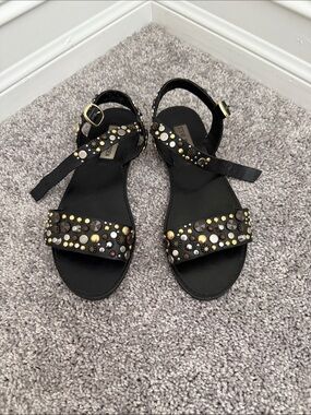 Steve Madden Donddi-s Studded Slingback Black Sandals